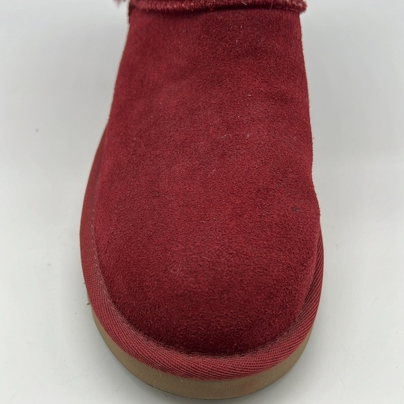UGG - Koolaburra Victoria Red Sheepskin And Red Suede With Bows Short Boot SZ 6 - Picture 5 of 15